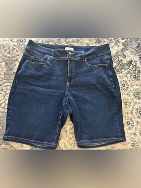 Lane Bryant Navy Blue Denim Bermuda Shorts